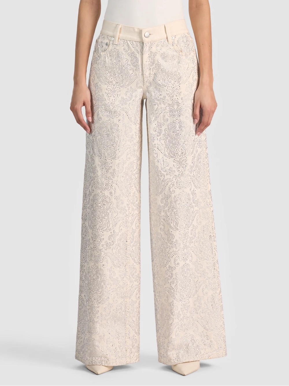 NWT ALICE +OLIVIA AMAZING EMBELLISHED JEAN